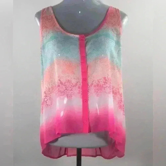 Candie's Tops - Candies Chiffon sleeveless blouse. Light, bright and cheery. Size Small